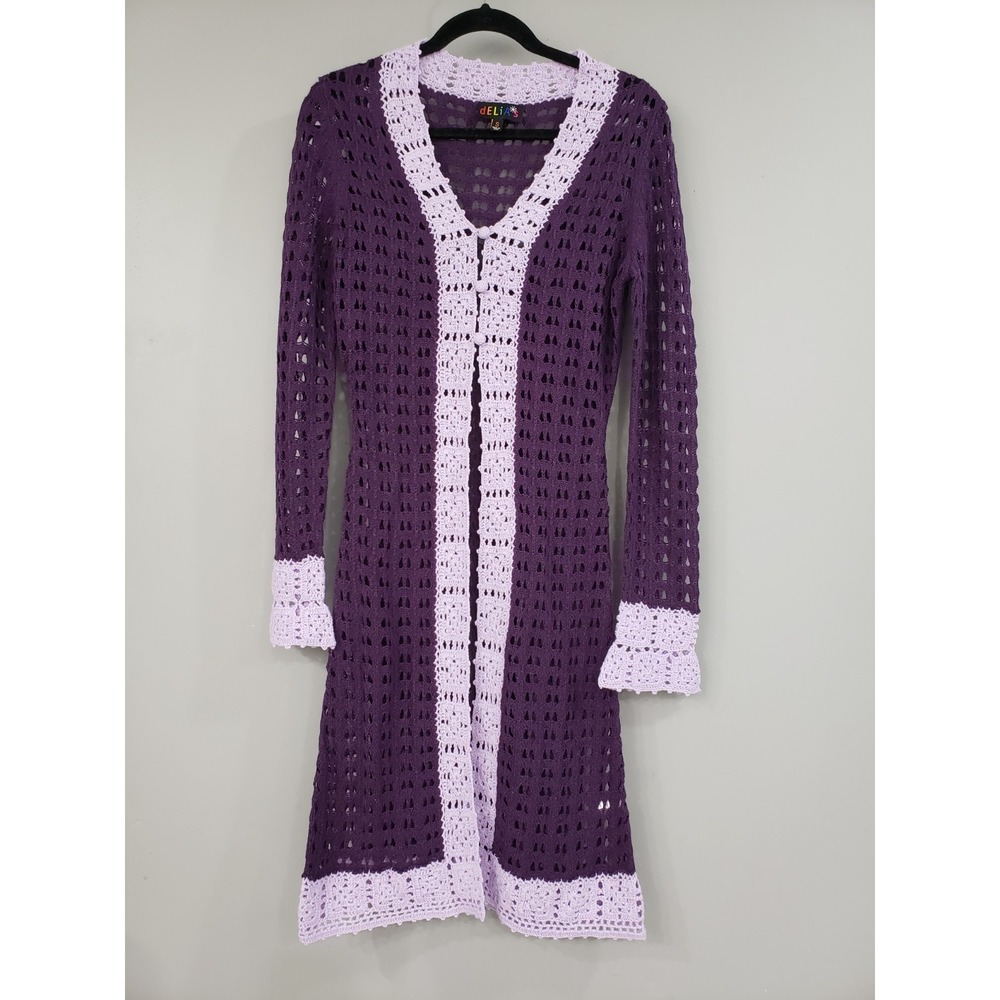NWOT Crochet Long Duster Delias Whimsigoth Hippie Witchy Whimsical Fairycore